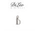 DI LEO Girocollo lettera D con diamanti ct compl. 0,02 oro bianco 18 KT Daydream39/04