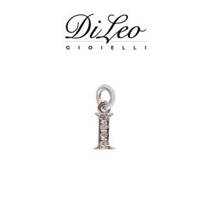 DI LEO Girocollo lettera I con diamanti ct compl. 0,02 oro bianco 18 KT Daydream39/09