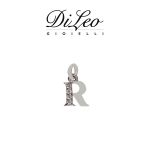 DI LEO Girocollo lettera R con diamanti ct compl. 0,02 oro bianco 18 KT Daydream39/16