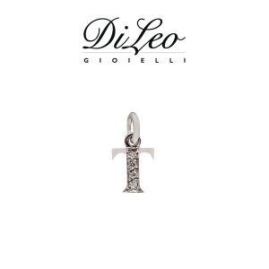 DI LEO Girocollo lettera T con diamanti ct compl. 0,02 oro bianco 18 KT Daydream39/18