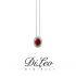 DI LEO Girocollo con diamanti ct compl. 0,07 oro bianco 18 KT e rubino Daydream40/02