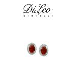 DI LEO Orecchini con diamanti ct compl. 0,14 oro bianco 18 KT e rubino Daydream41/02