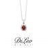 DI LEO Girocollo margherita con diamanti ct compl. 0,15 oro bianco 18 KT e rubino Daydream43/02