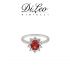 DI LEO Anello margherita con diamanti ct compl. 0,15 oro bianco 18 KT e rubino Daydream45/02