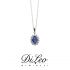 DI LEO Girocollo margherita con diamanti ct compl. 0,18 oro bianco 18 KT e zaffiro Daydream46/01