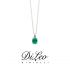 DI LEO Girocollo con diamanti ct compl. 0,02 oro bianco 18 KT e smeraldo Daydream52/03