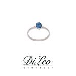 DI LEO Anello con diamanti ct compl. 0,02 oro bianco 18 KT e zaffiro Daydream54/01