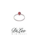 DI LEO Anello con diamanti ct compl. 0,02 oro bianco 18 KT e rubino Daydream54/02