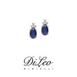 DI LEO Orecchini con diamanti ct compl. 0,08 oro bianco 18 KT e zaffiro Daydream56/01