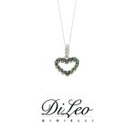 DI LEO Girocollo con diamanti ct compl. 0,03 oro bianco 18 KT e tsavorite Daydream61/03