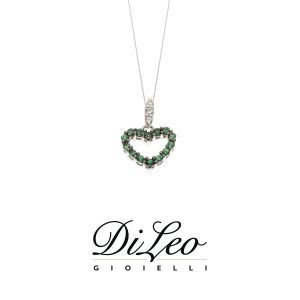 DI LEO Girocollo con diamanti ct compl. 0,03 oro bianco 18 KT e tsavorite Daydream61/03