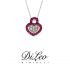 DI LEO Girocollo cuore con diamanti ct compl. 0,07 oro bianco 18 KT e rubino Daydream64/02